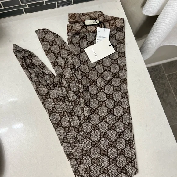 Gucci Brown Woman Monogram Tights - Picture 5 of 8